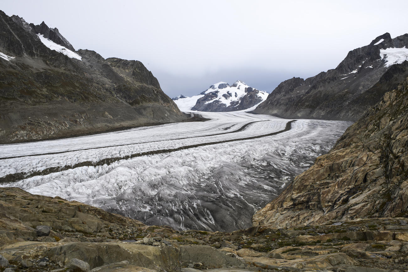 la classica foto del ghiaccio dell Aletsch in Vallese.