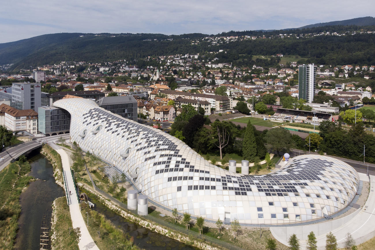 Swatch s wooden headquarters building in Biel