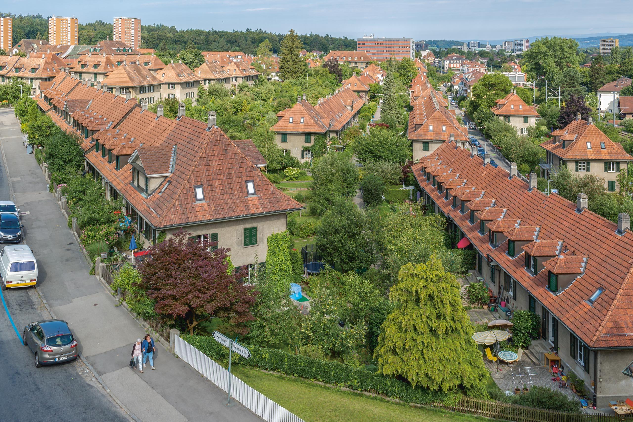 Luftaufnahme der Siedlung Weissenstein