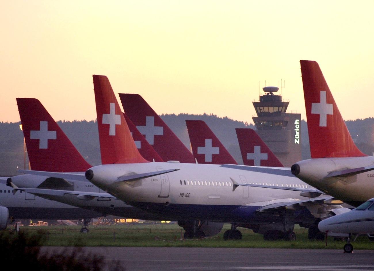 Grounded Swissair planes