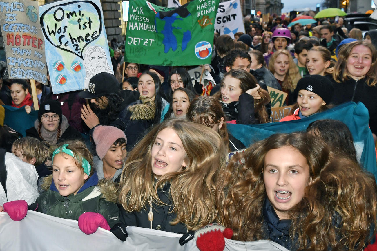 Young climate strikers in Zurich