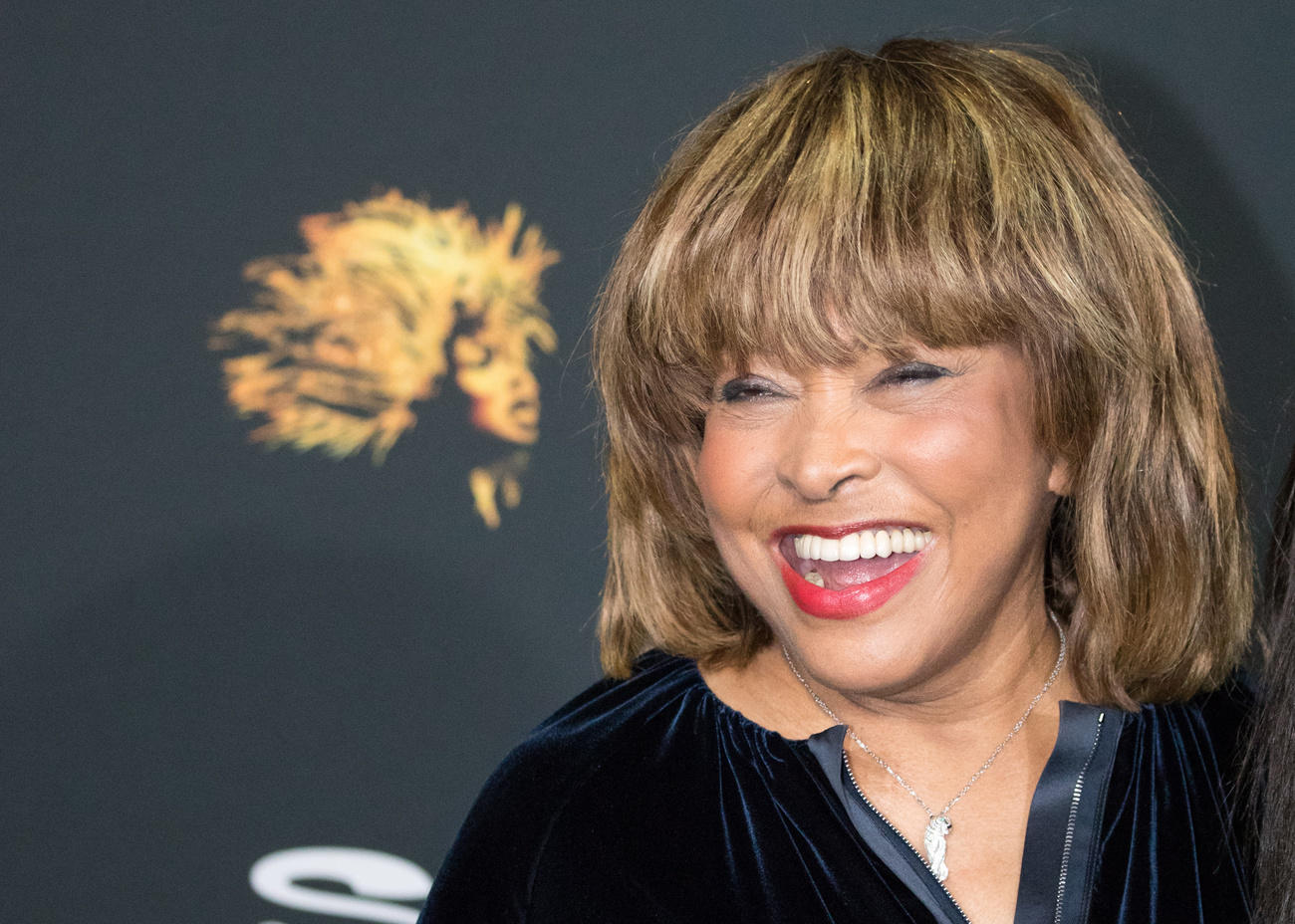 Aufnahme von Tina Turner, die in die Kamera lacht.