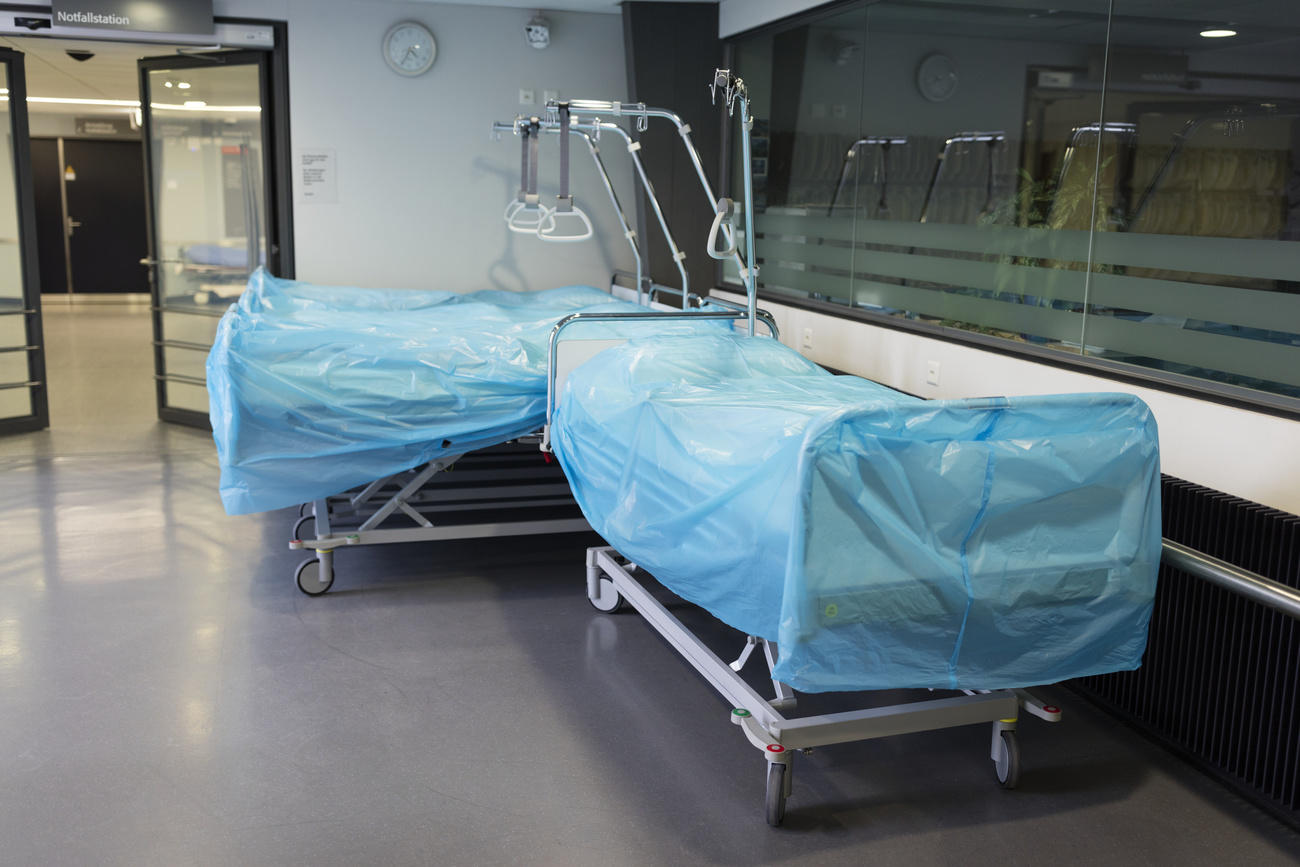 two hospital beds