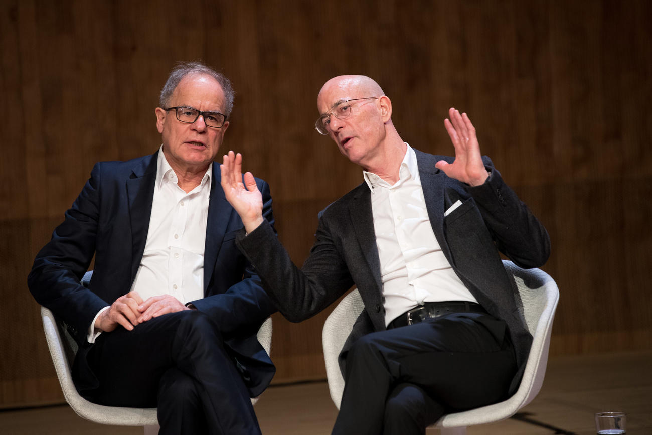 Die Architekten Pierre de Meuron (l) und Jacques Herzog