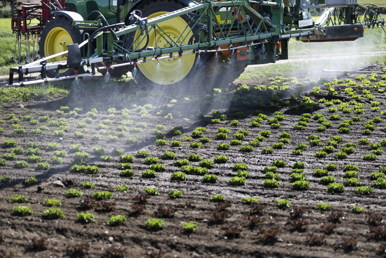 A field sprayer system in Switzerland