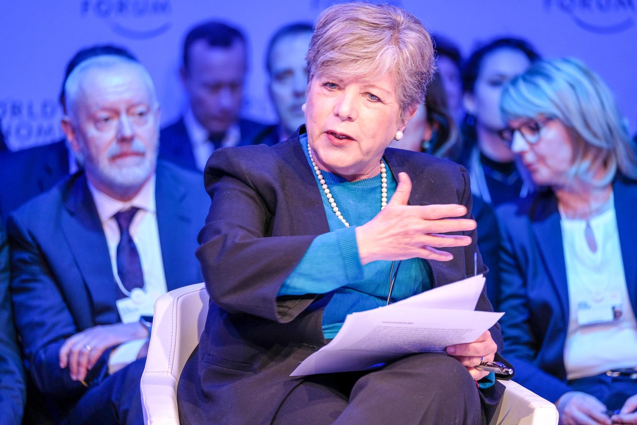 Alicia Bárcena, secretaria Ejecutiva de la CEPAL,, en el Foro de Davos