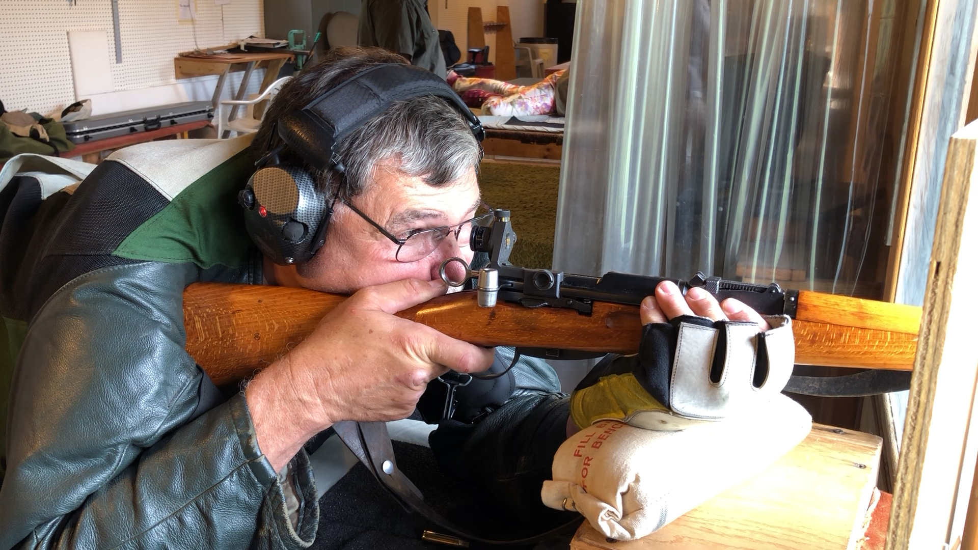 Rifle club member aims for target