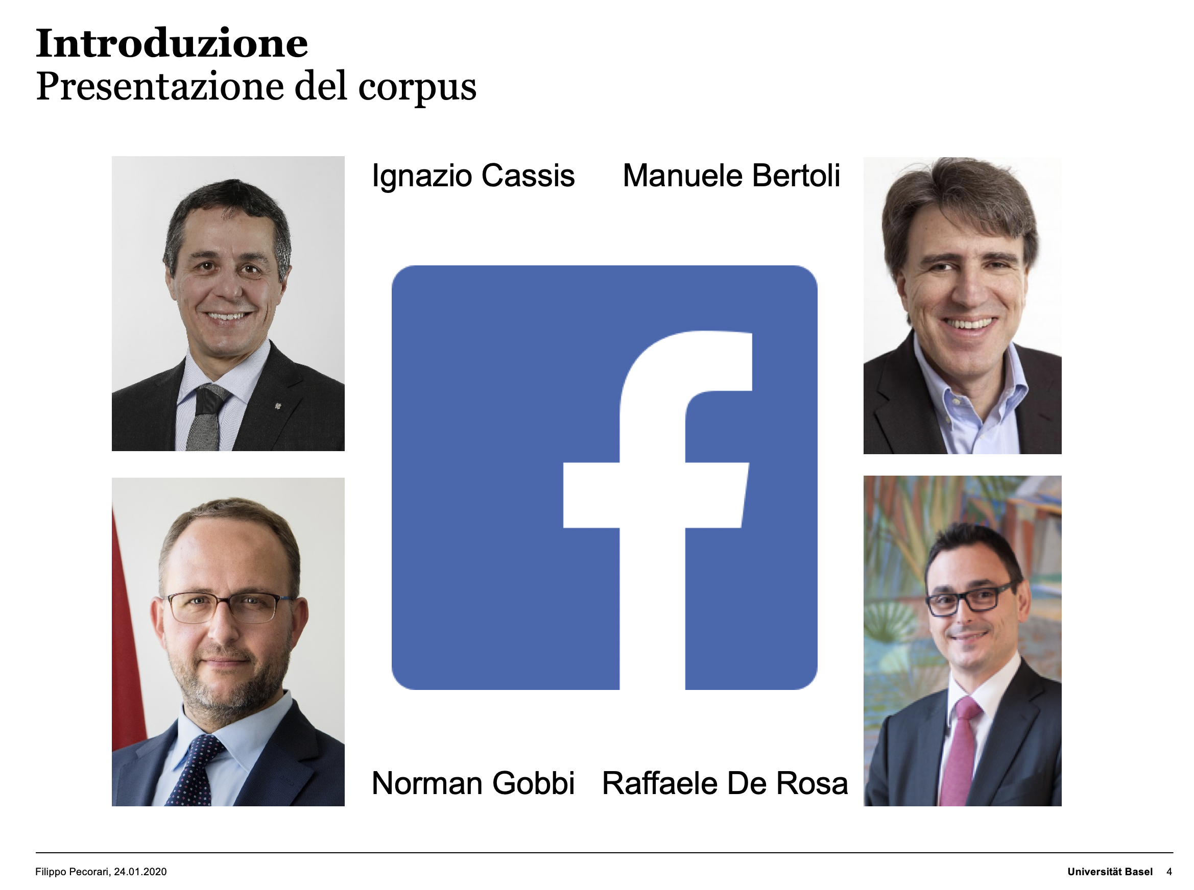 Foto primo piano di quattro persone, logo facebook.