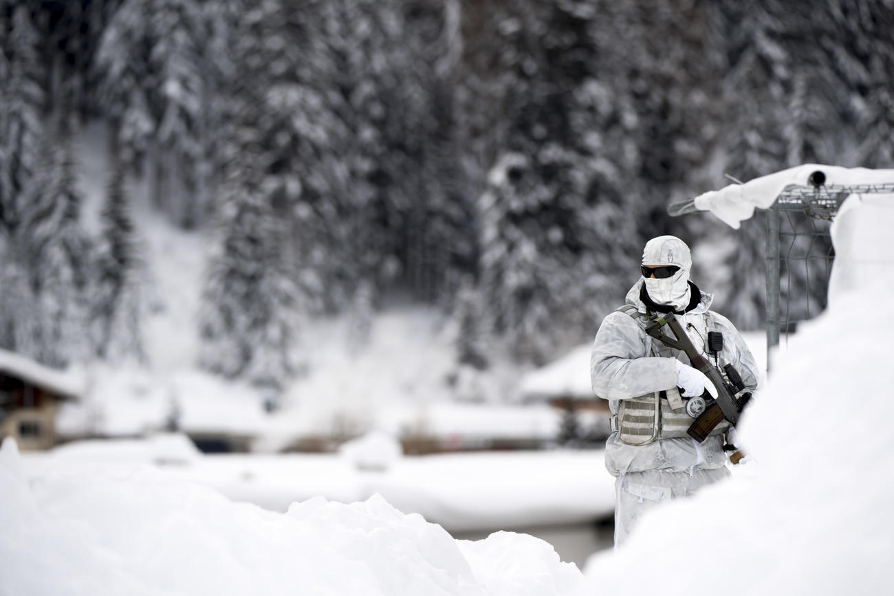 Swiss soldier in Davos