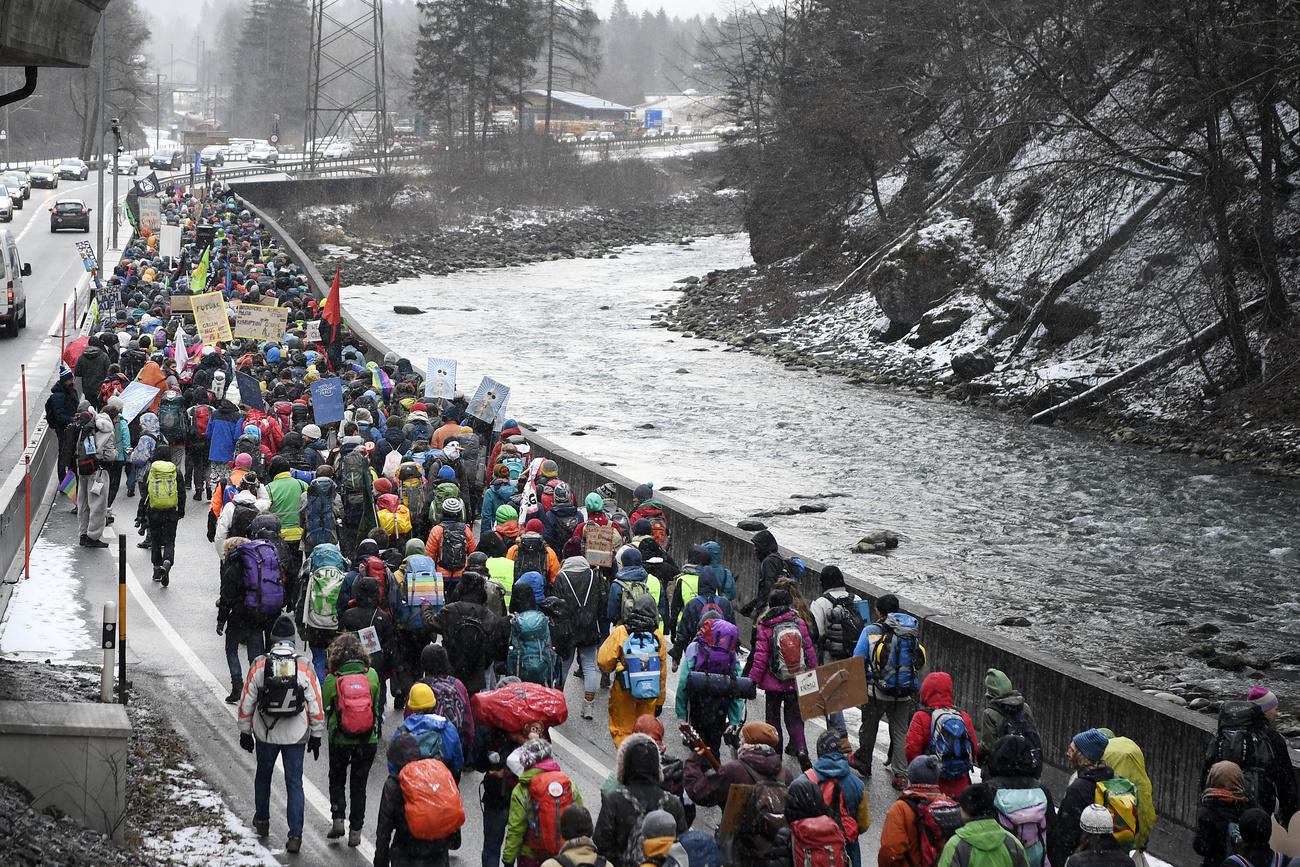 marching climate demonstrators