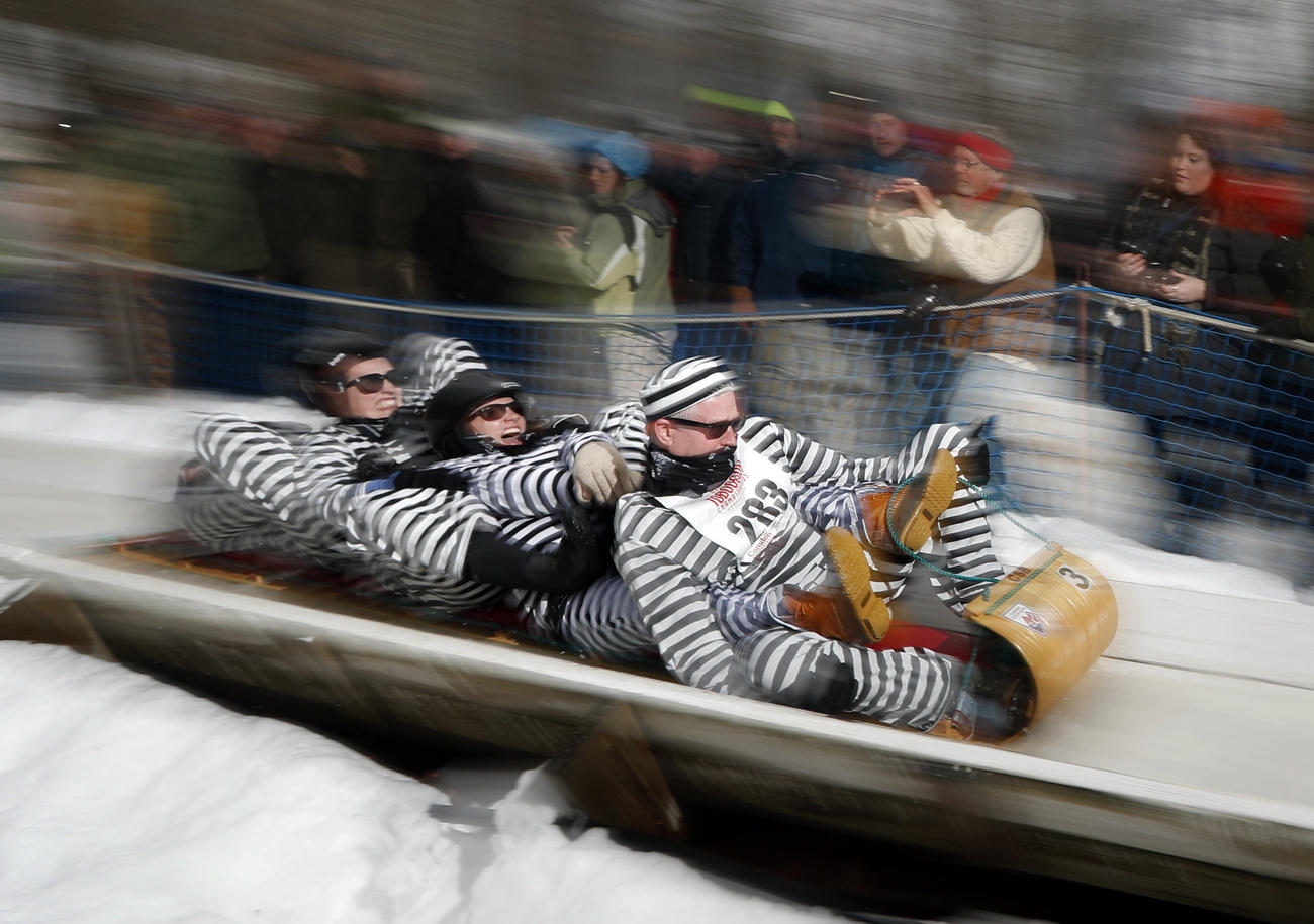 A four-man toboggan