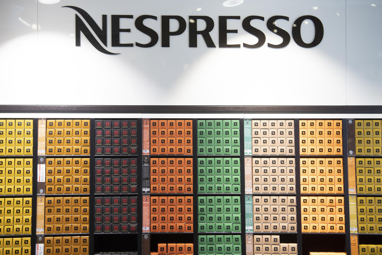 Nespresso cartons on display