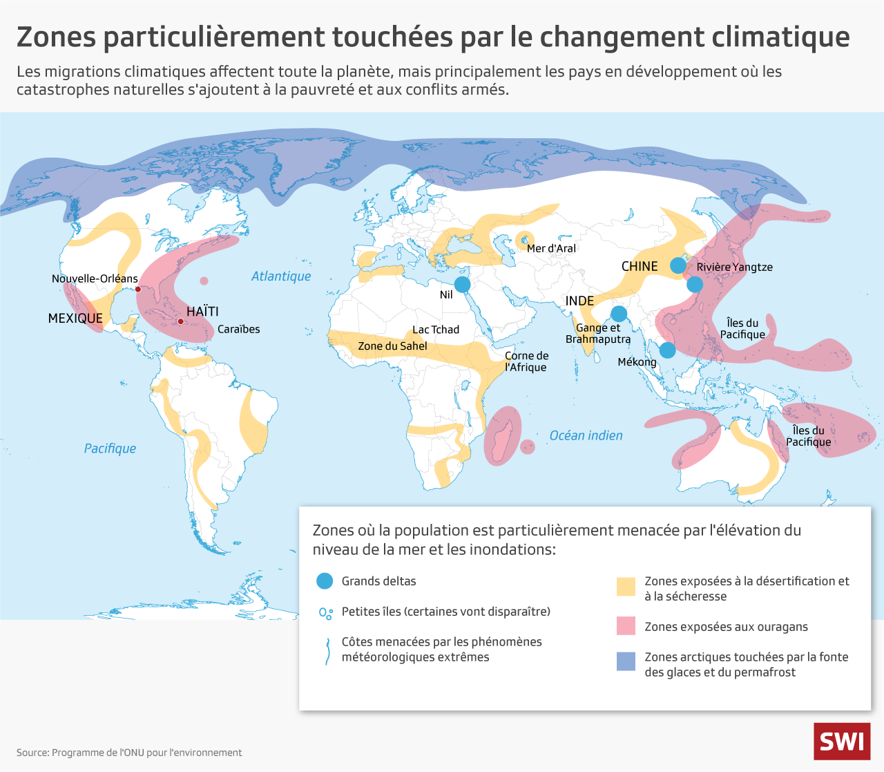 Carte changements climatiques