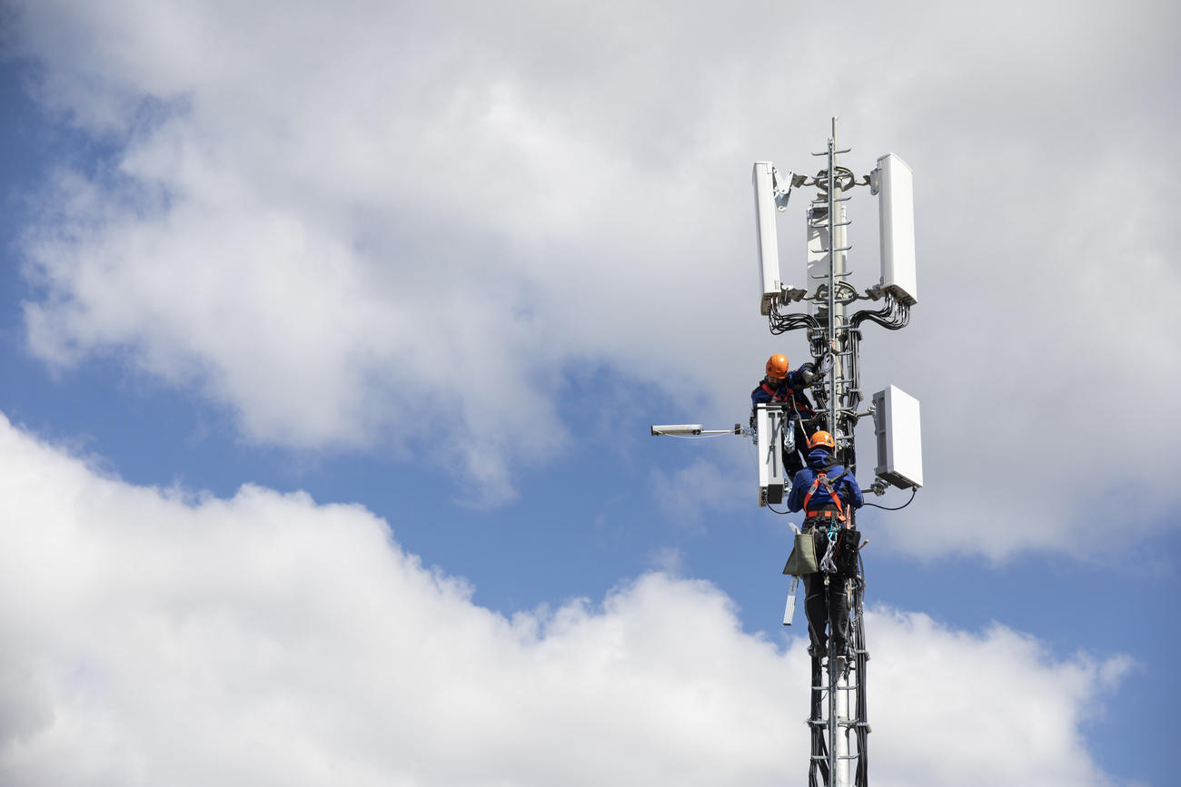 Workmen on an antenna