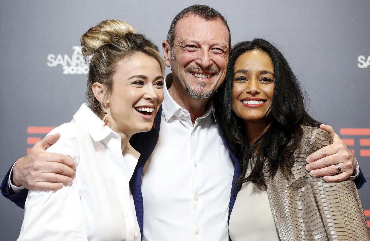 Amadeus con Diletta Leotta e Rula Jebreal.
