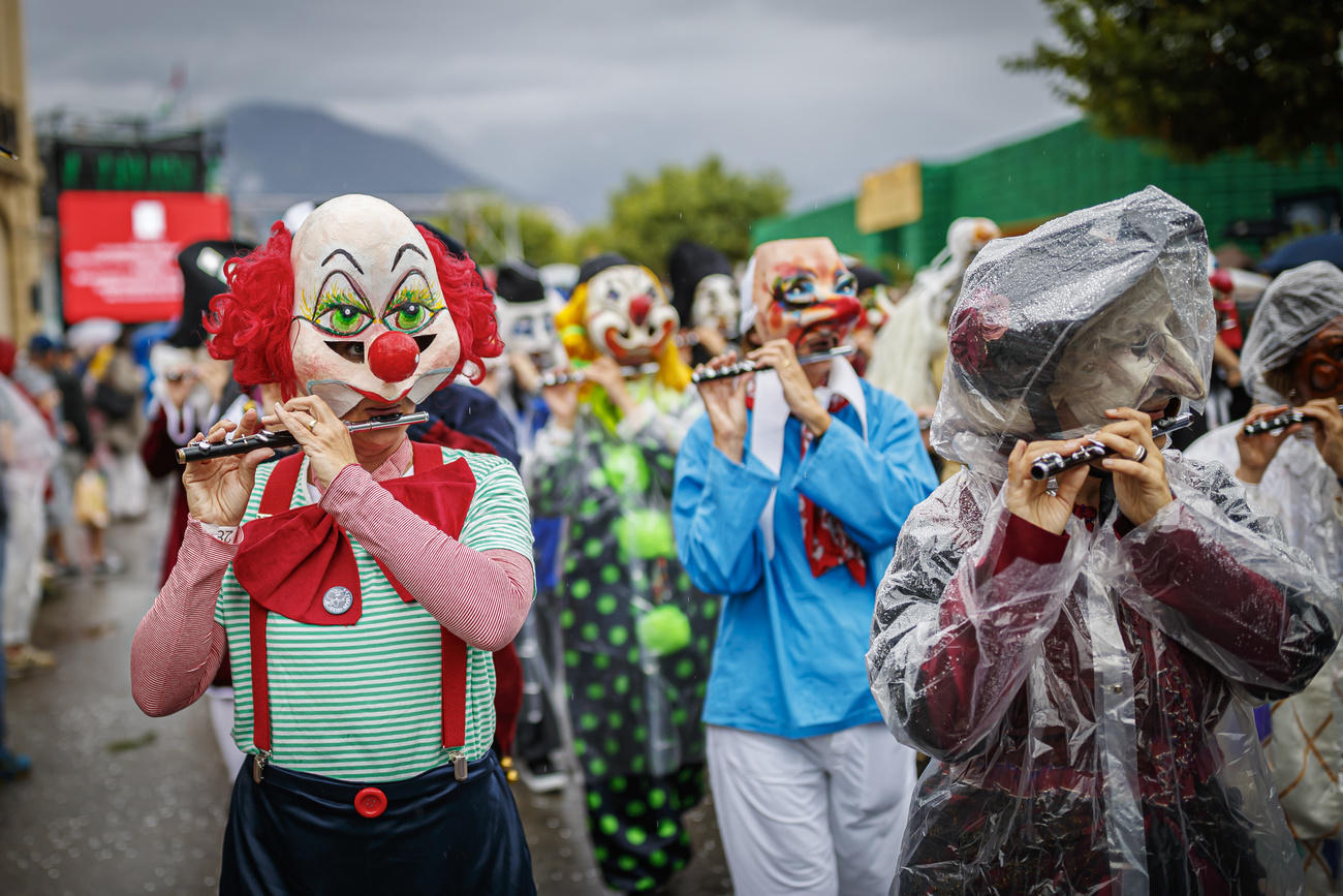Basel carnival goers