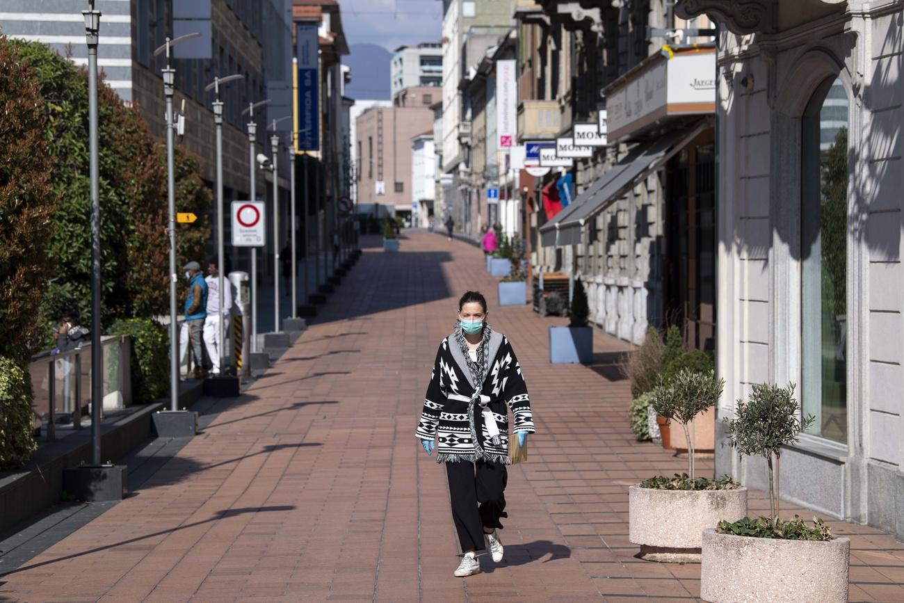 Masked person in Chiasso