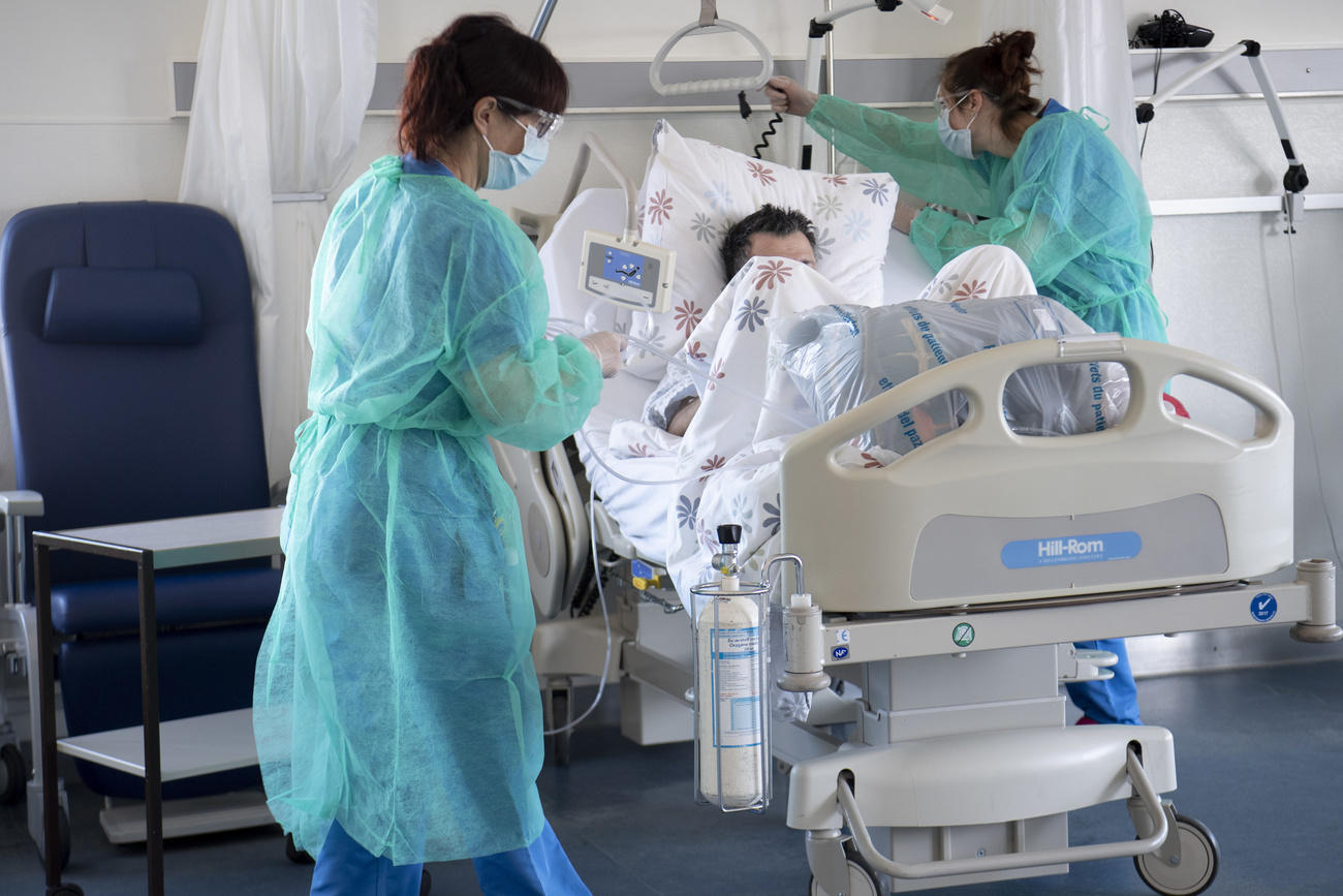 Coronavirus patient in bed