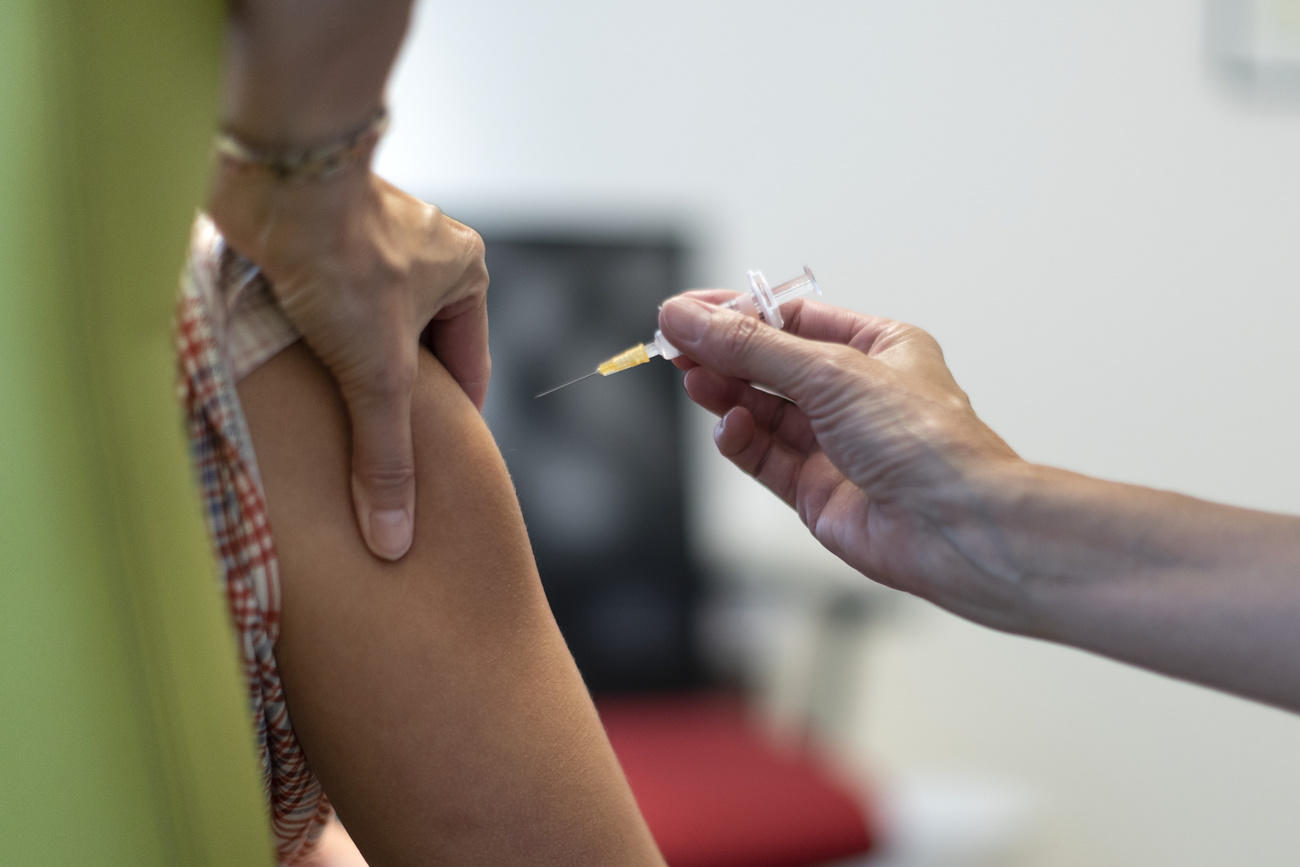 Vaccine being administered