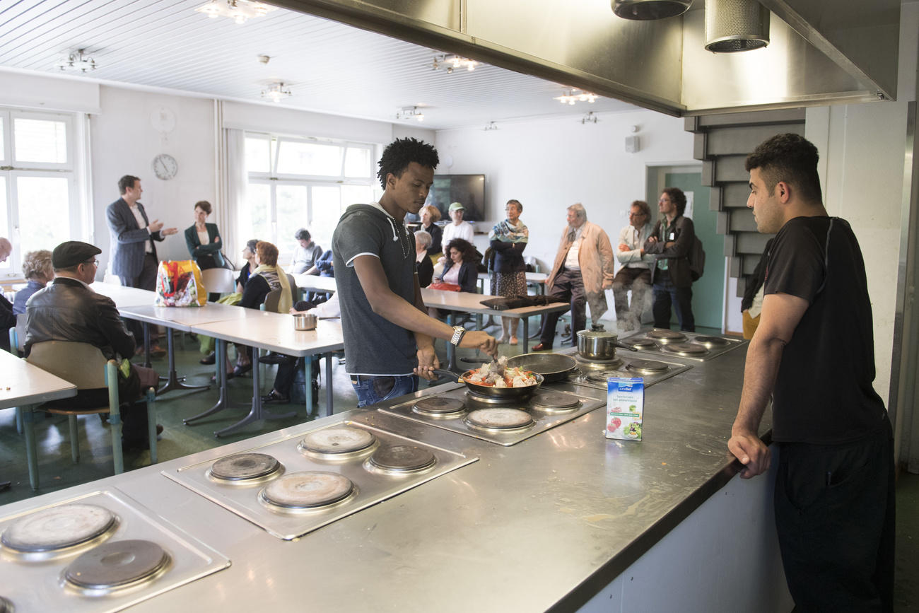 Kitchen in asylum centre