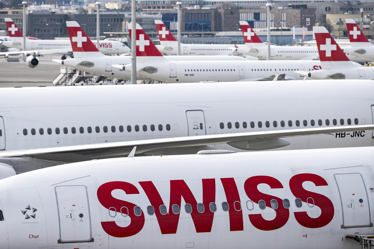 SWISS planes at Zurich Airport on March 17