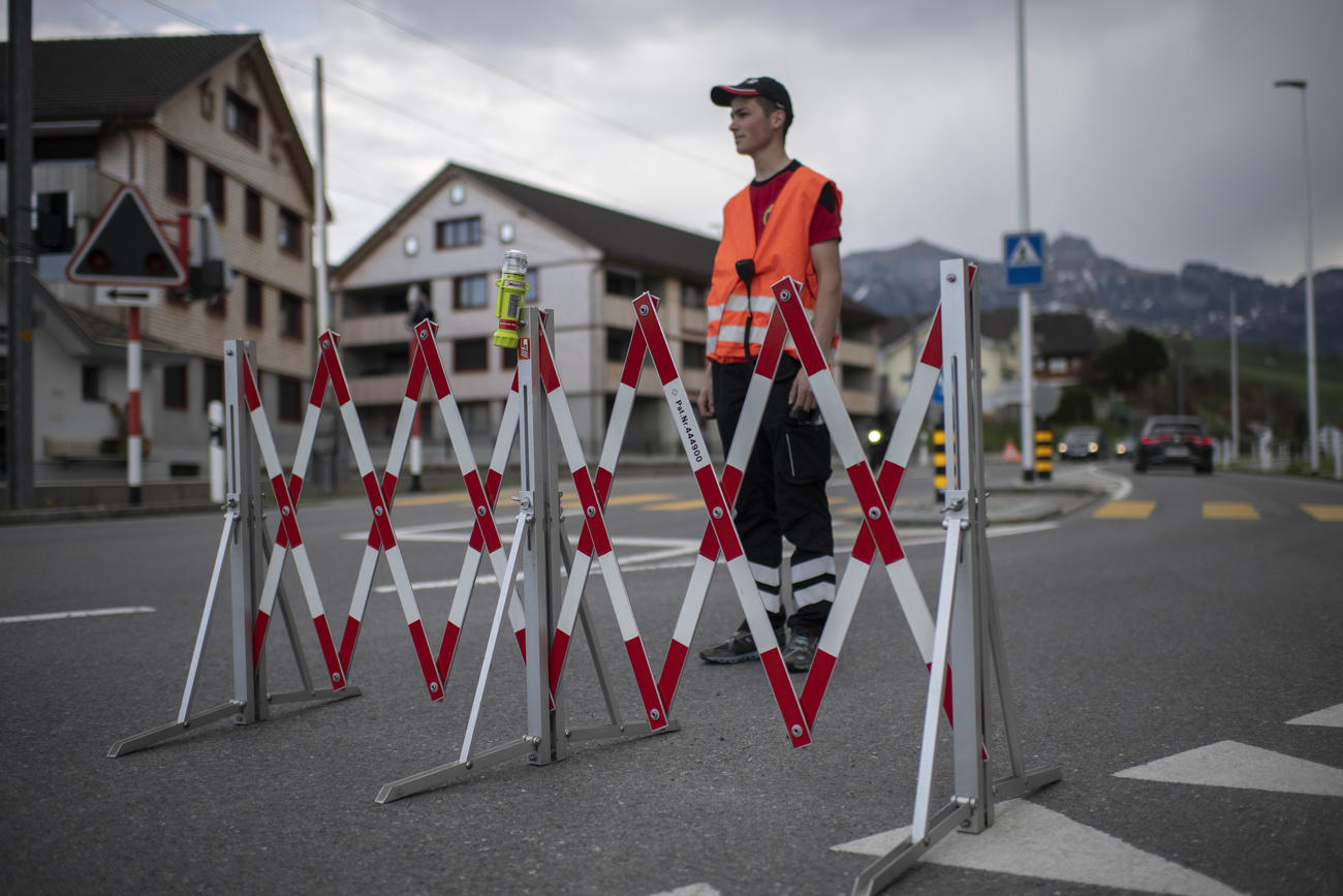 Man and barrier