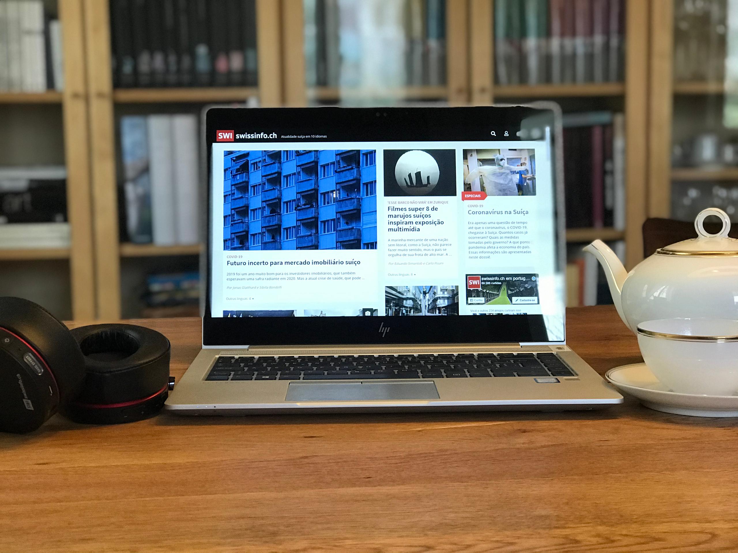 A laptop on a desk at a private home