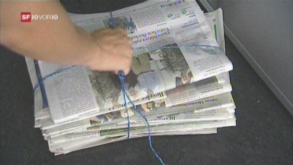 bundled newspapers