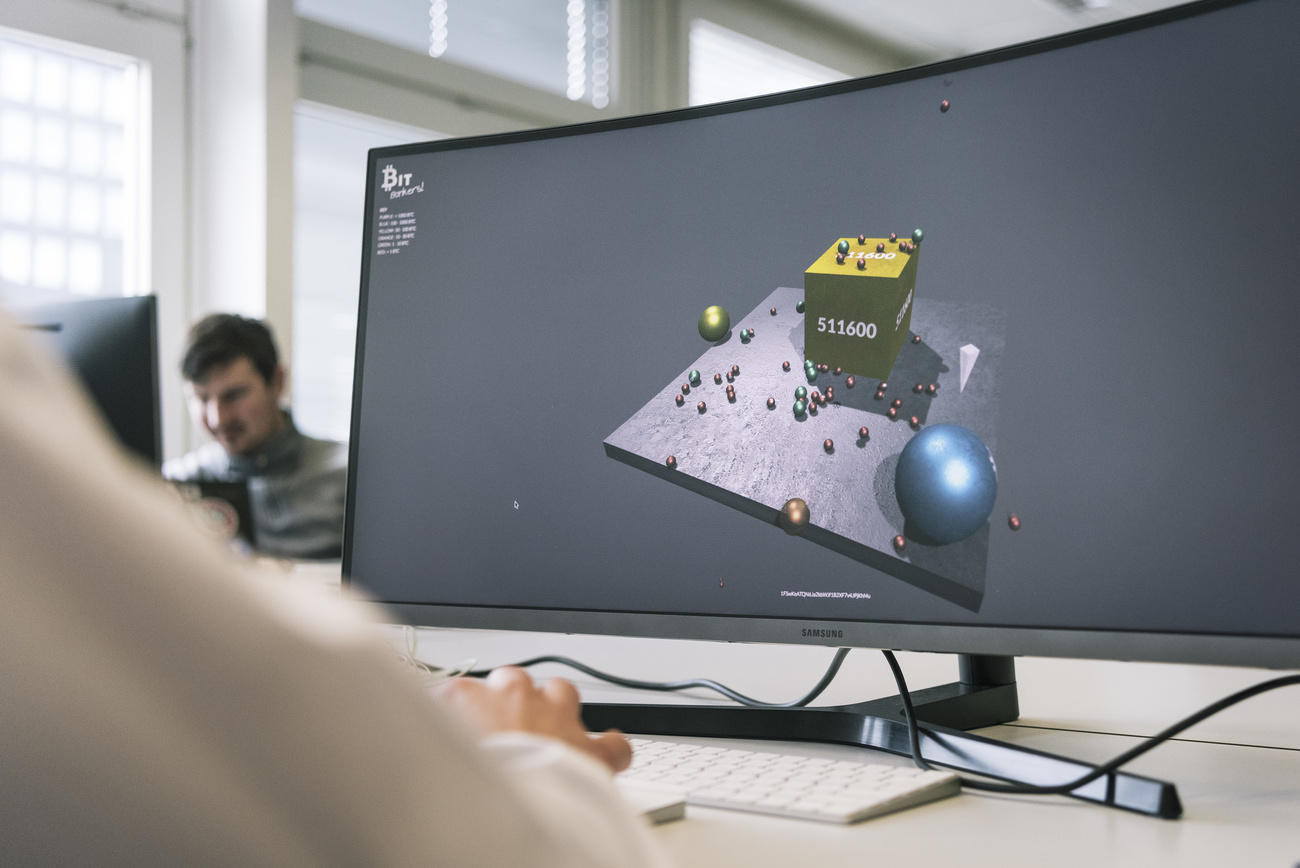 Computer screen with graphic animation
