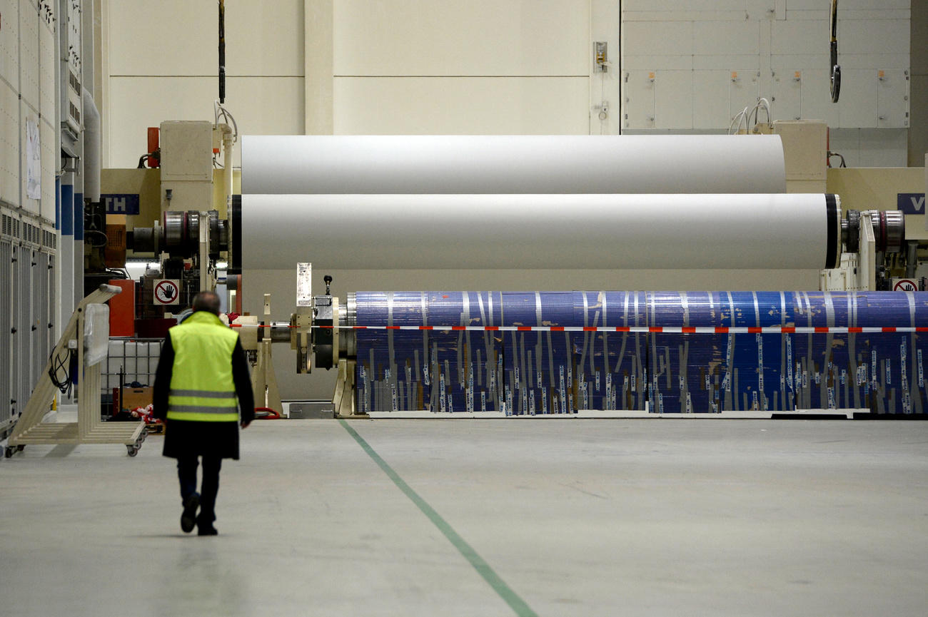 huge rolls of paper being made