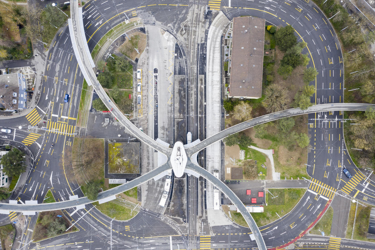 Overhead view of streets in Zurich