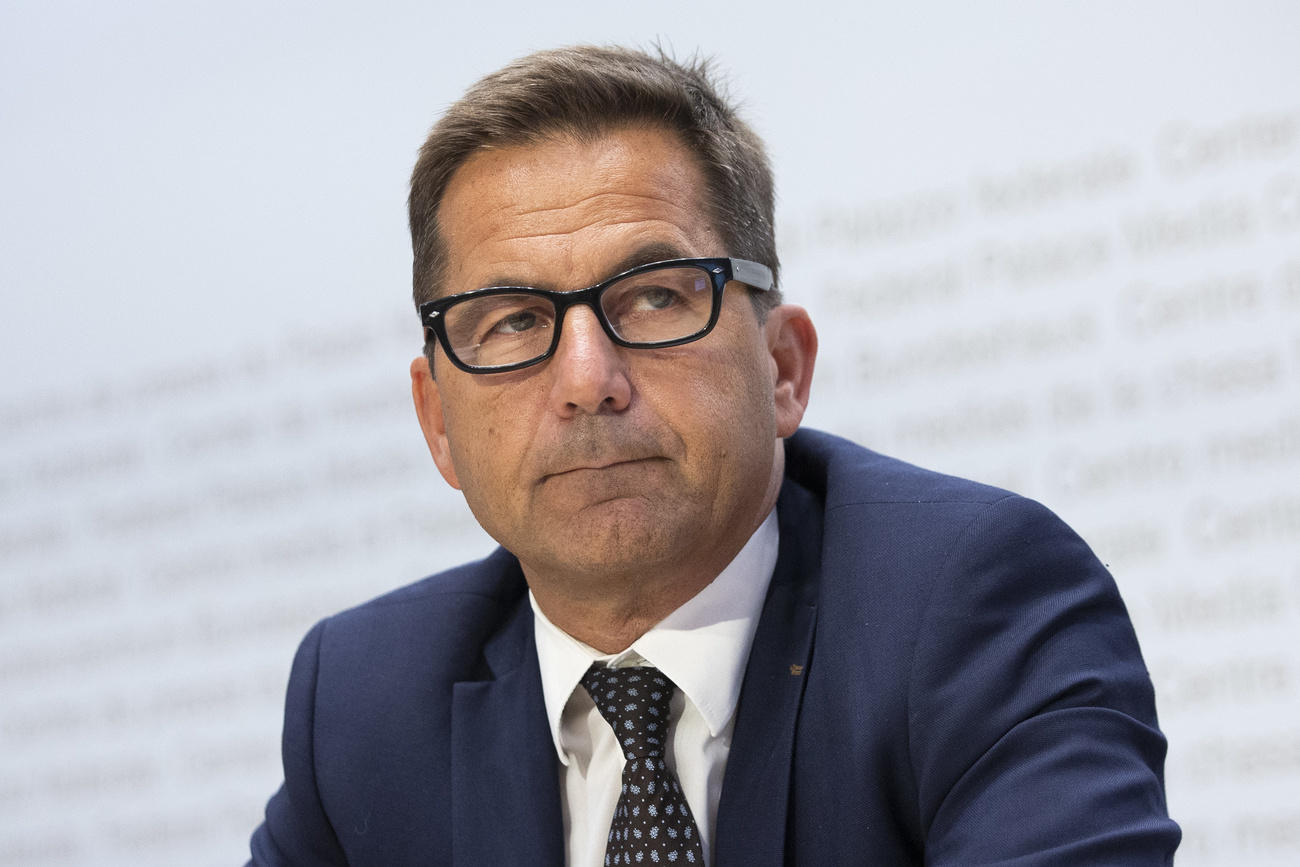 Walter Thurnherr at government press conference