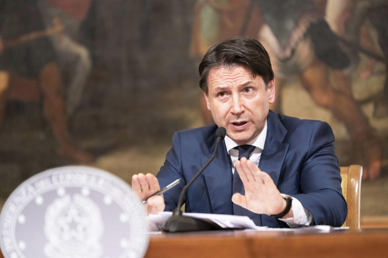 UN primo piano del premier Giuseppe Conte durante il suo intervento per spiegare la maxi manovra.