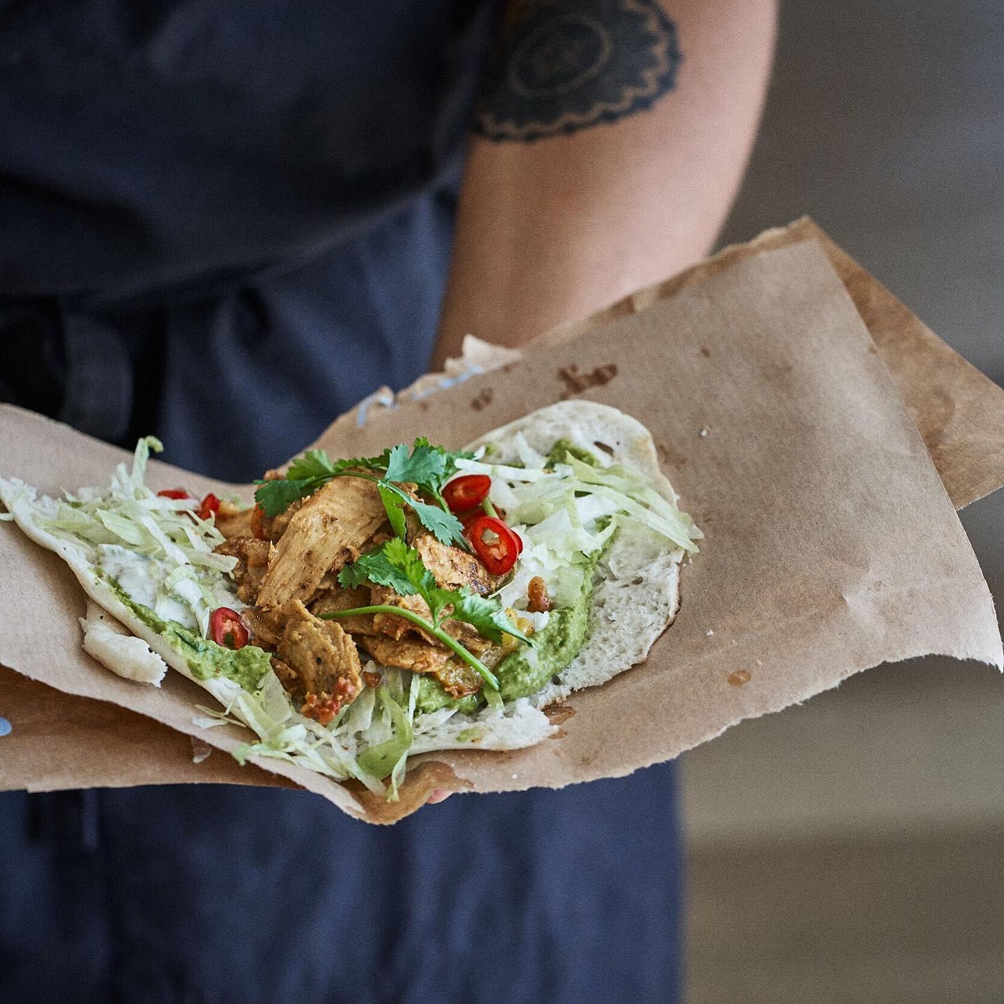 fake chicken wrap