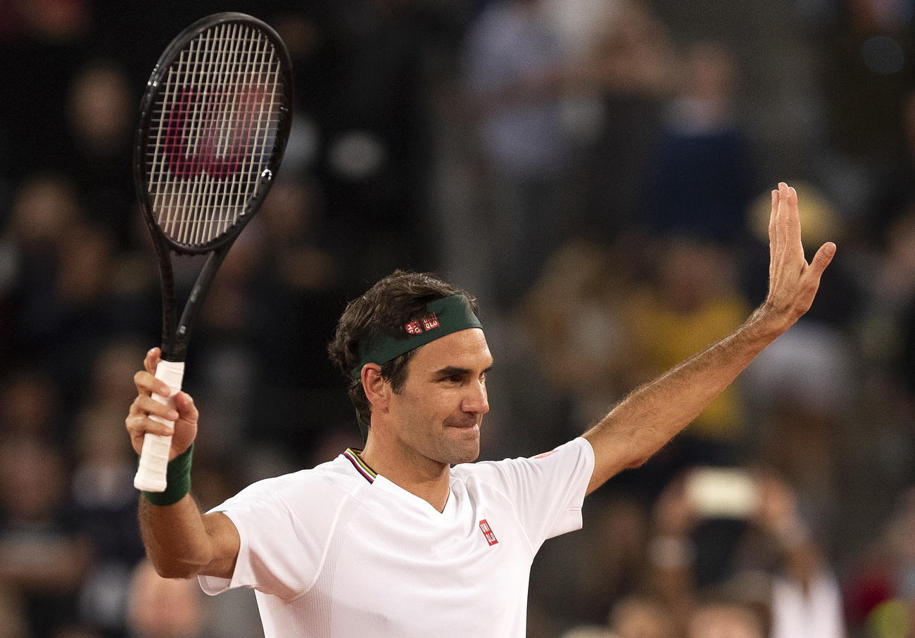 Roger Federer as seen in a South African charity event in February 2020