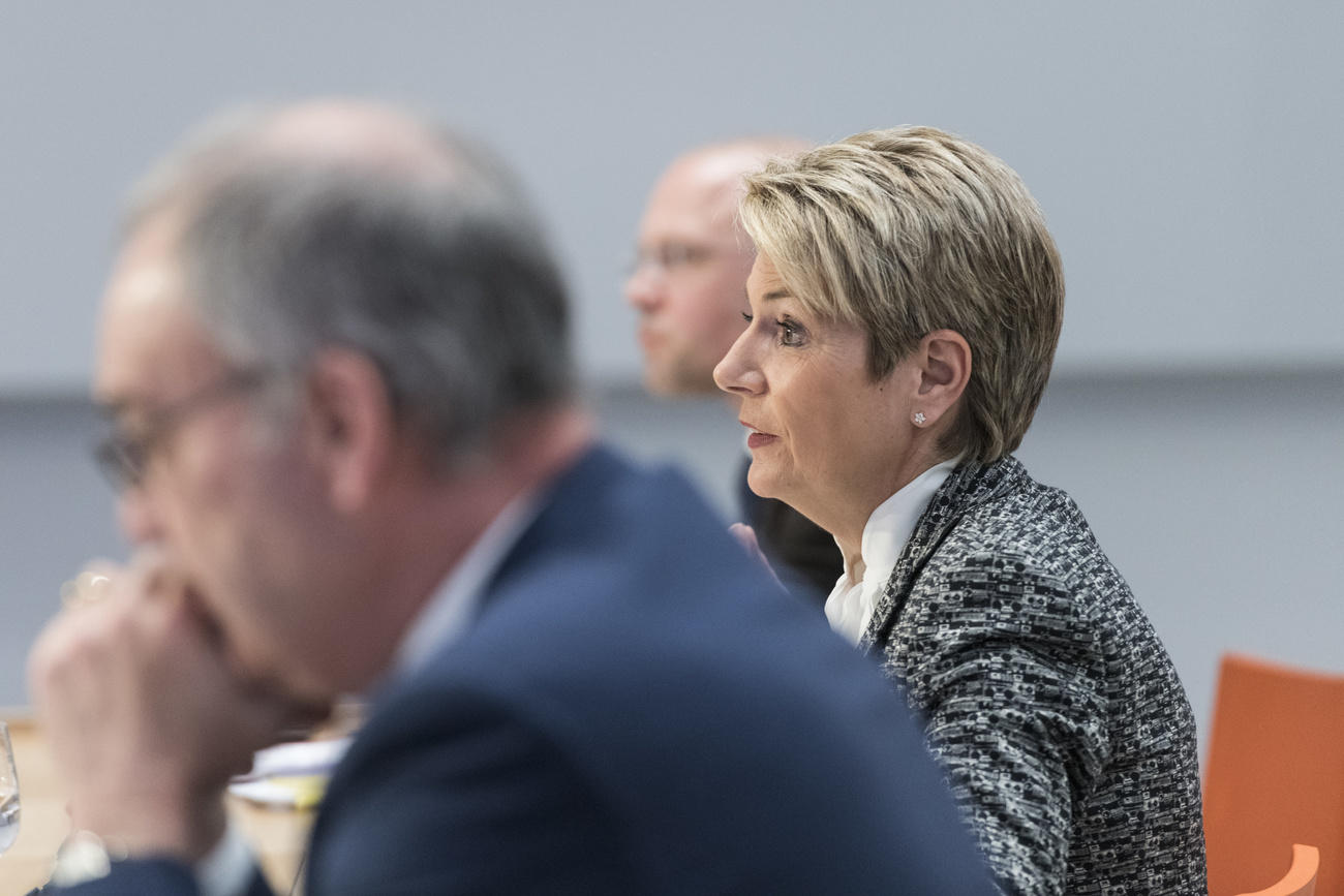 Karin Keller Sutter at a press conference on the coronavirus