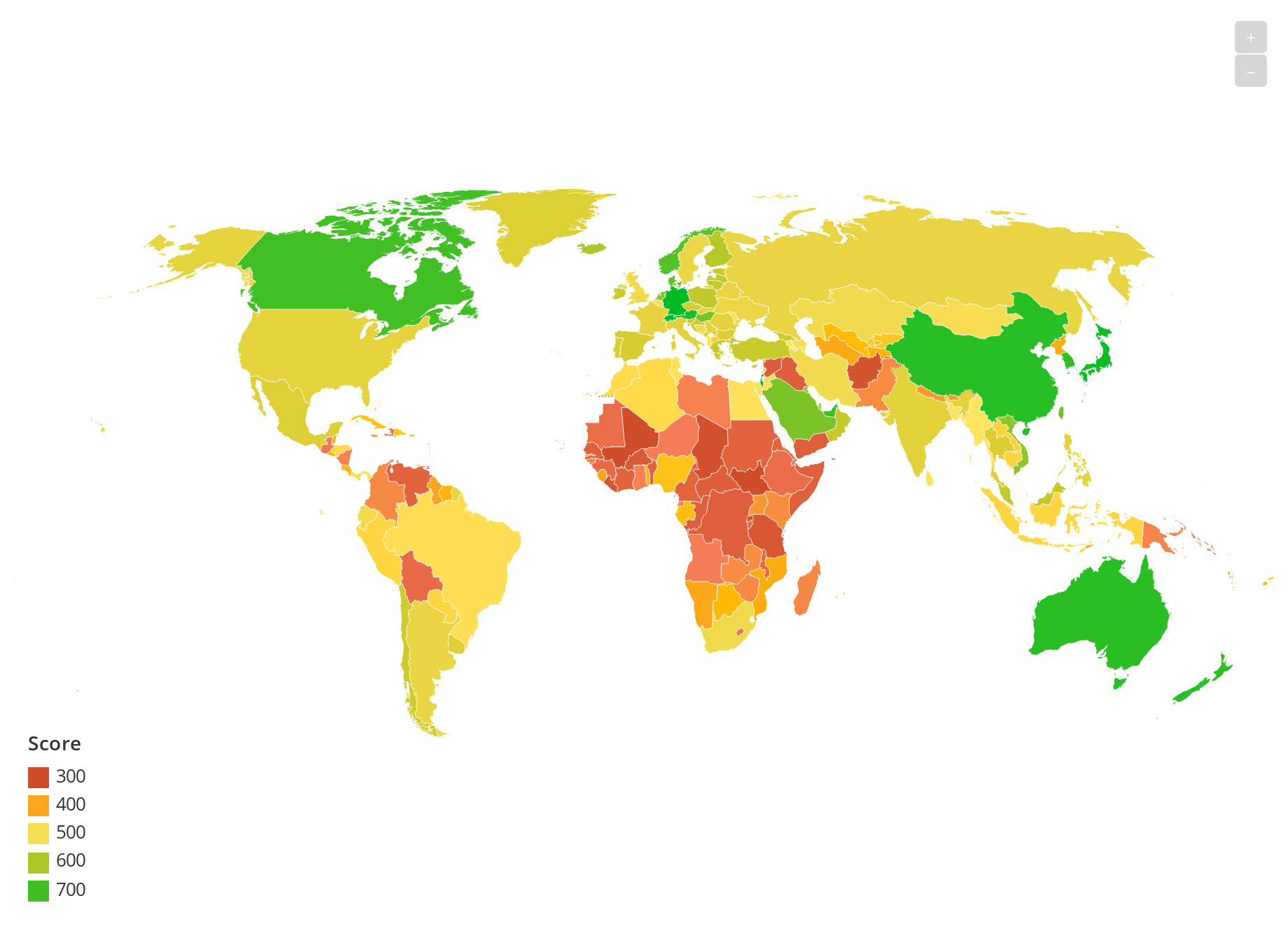 Carte du monde de la réponse à la Covid-19