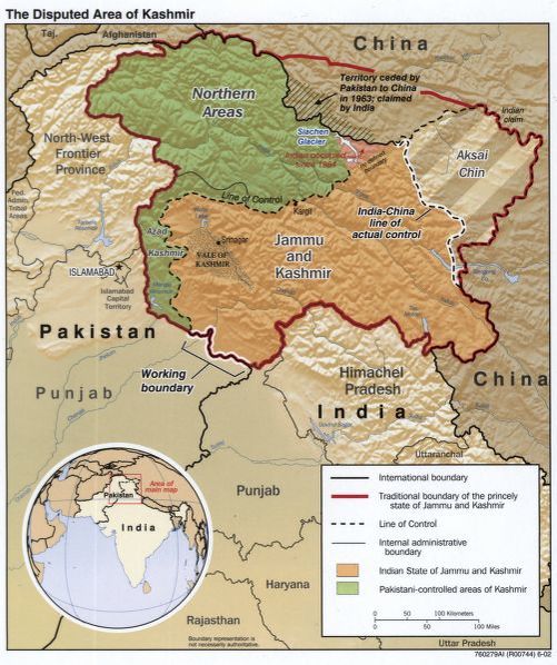 cartina del kashmir