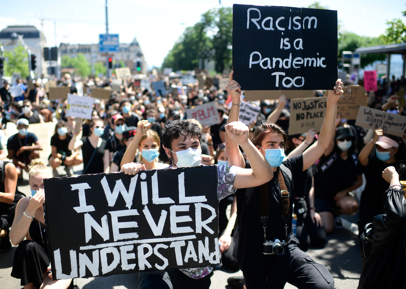 Anti-racism gathering in Zurich on June 13, 2020.