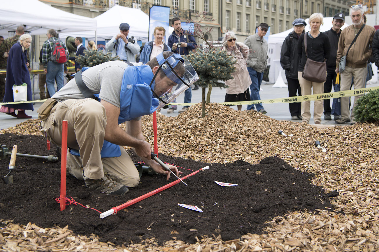 A ficticious minefield set up in Bern