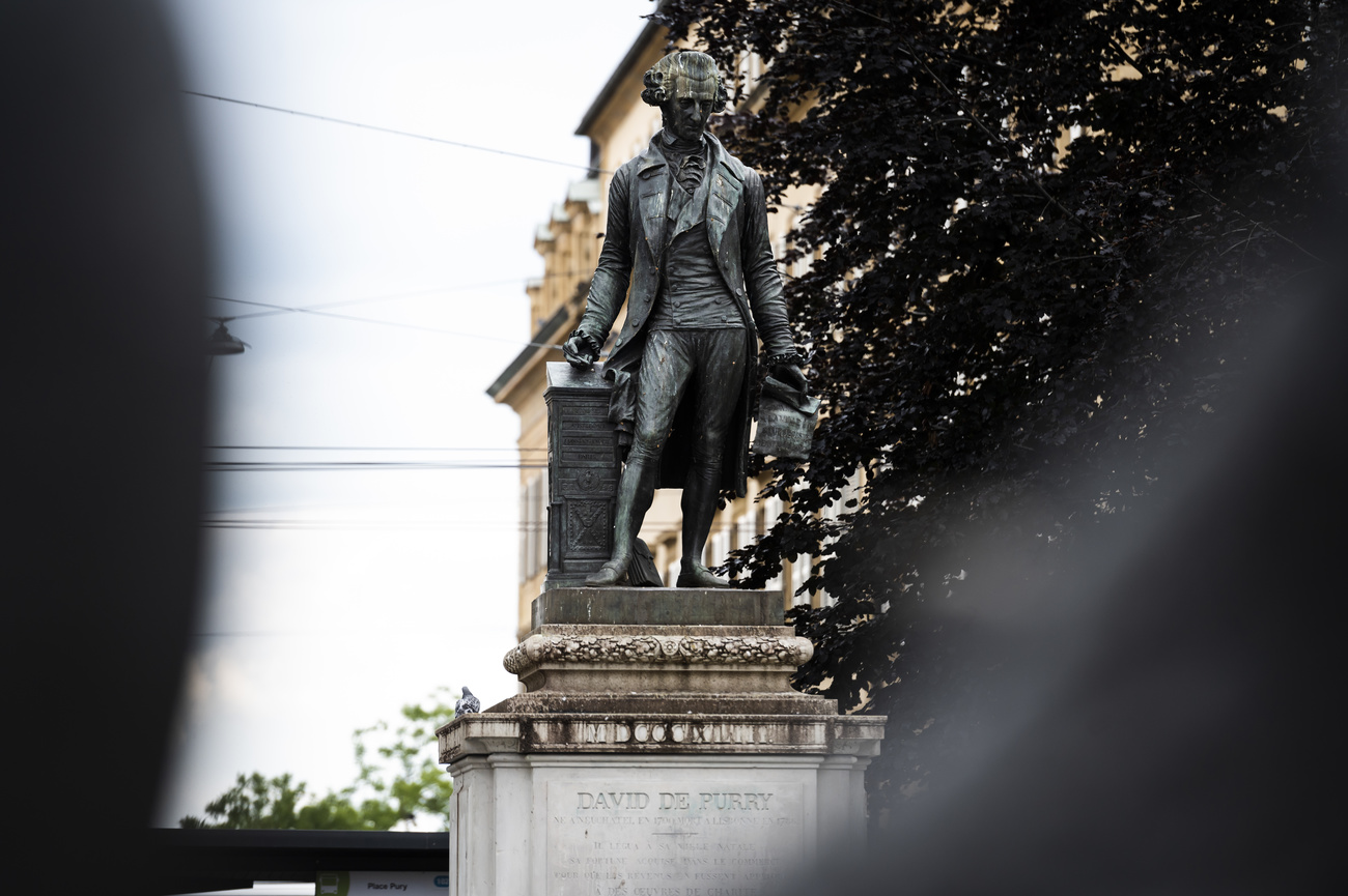Statue of entrepreneur and benefactor David de Pury (1709–1786) from Neuchâtel