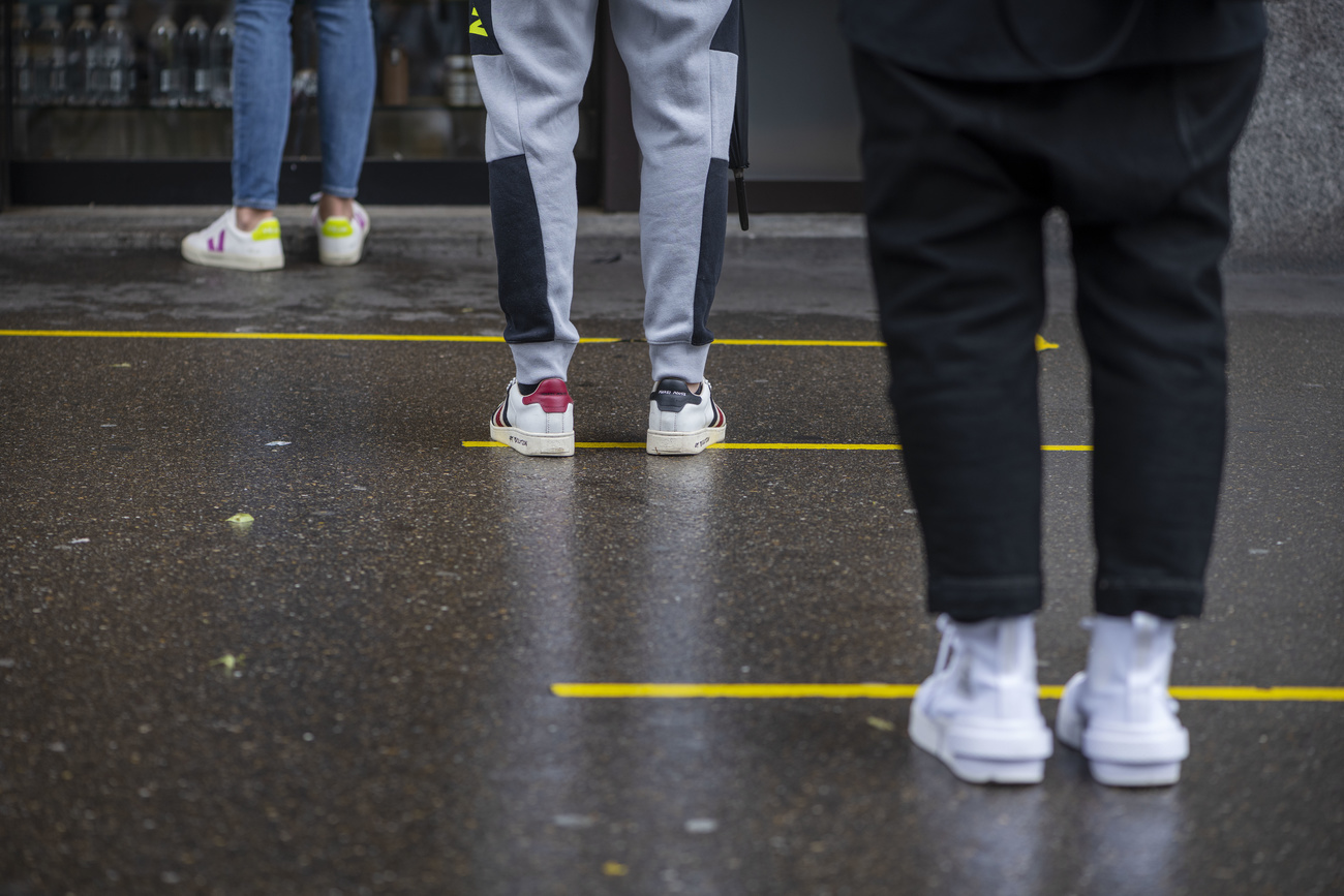 Social distancing in Switzerland is being reduced from 2 metres to 1.5 metres from Monday.