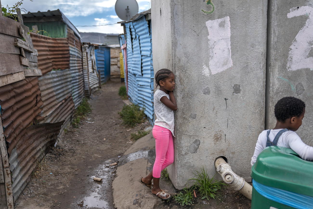 Children in an African shanty town