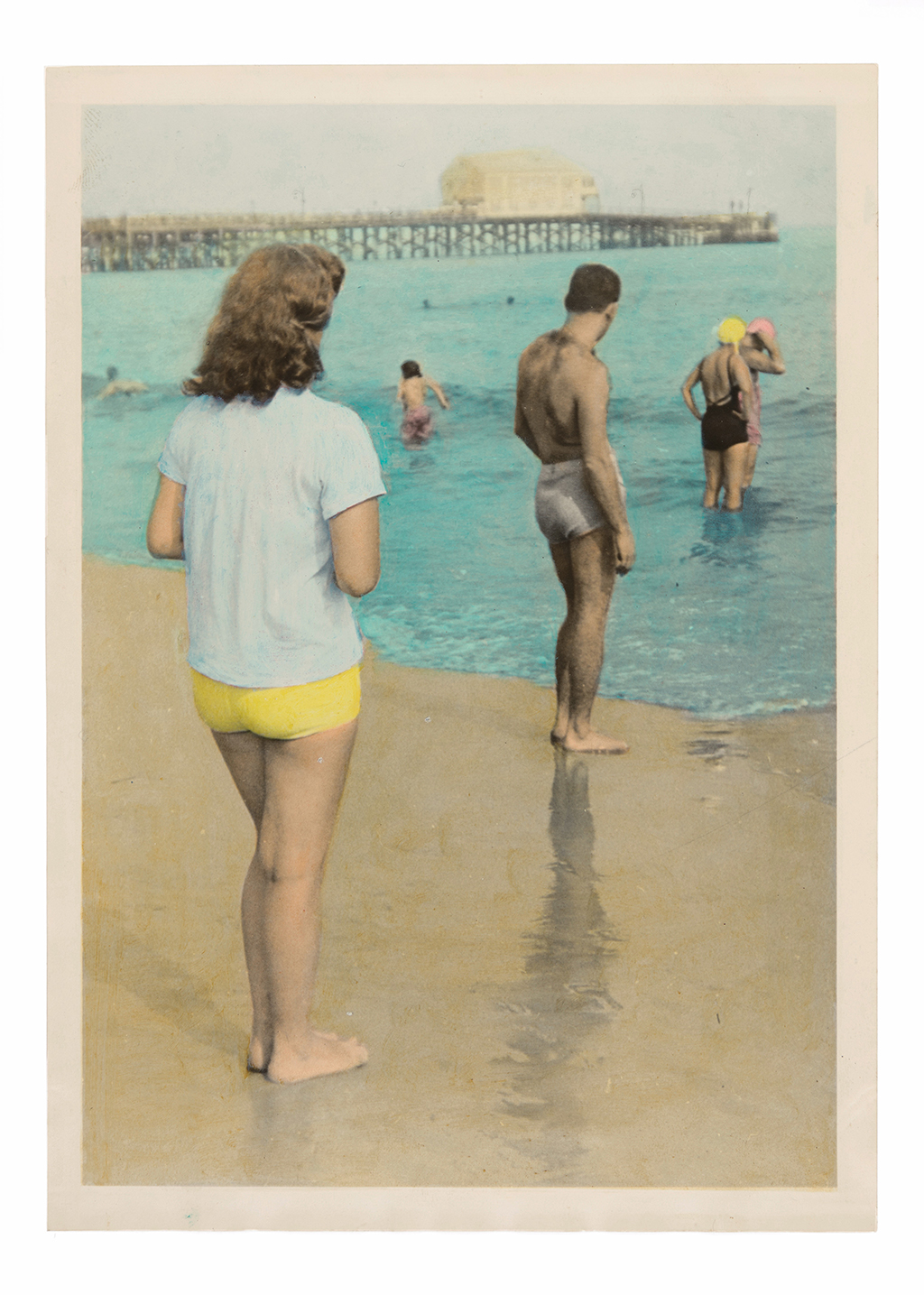 People bathing at the sea shore.