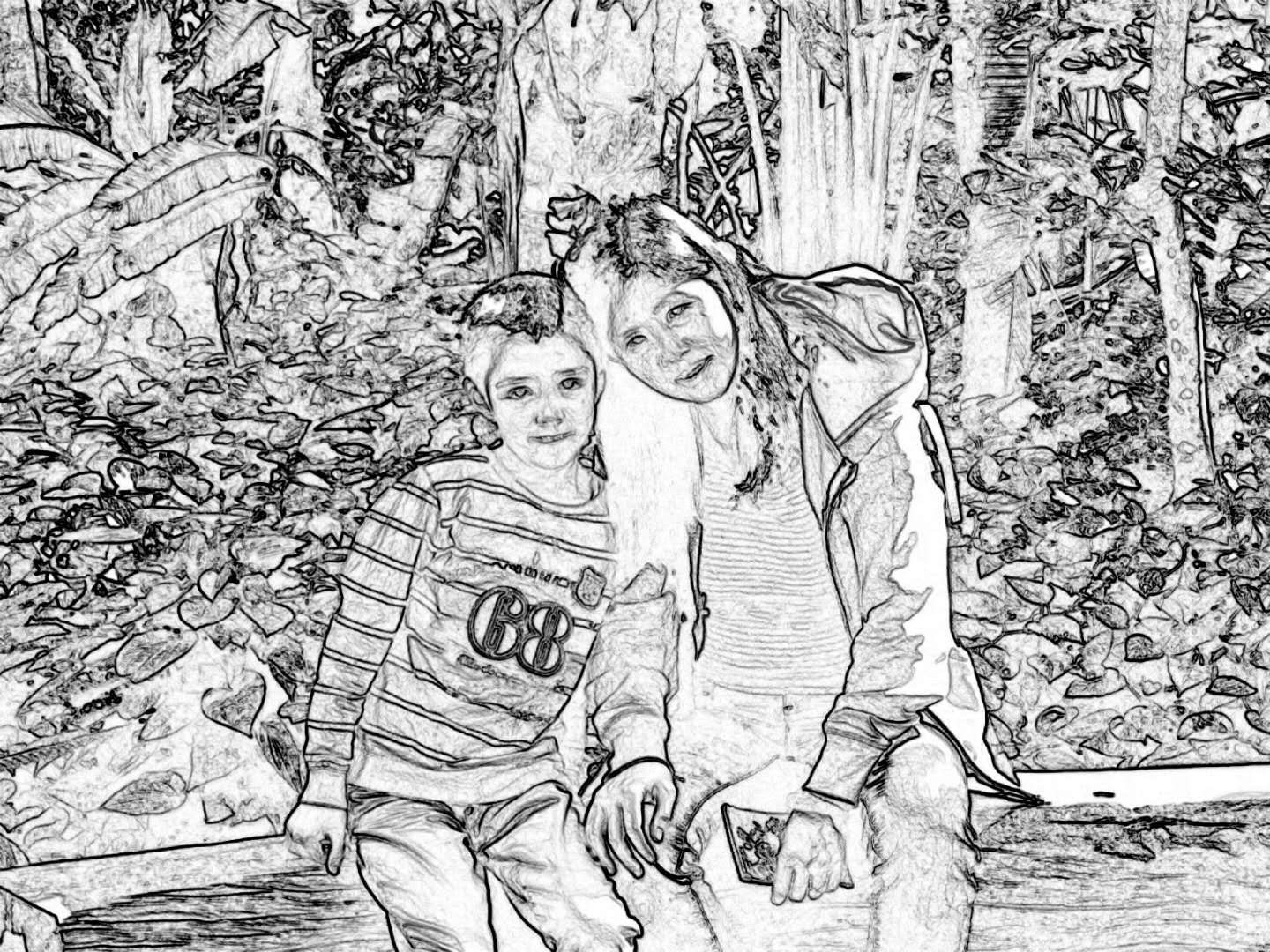 Une femme avec son fils