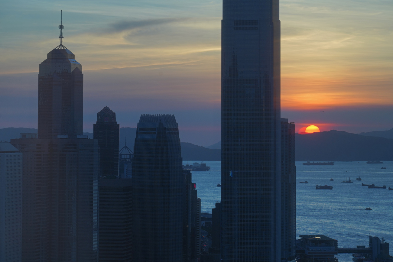Hong Kong skyline at sunset