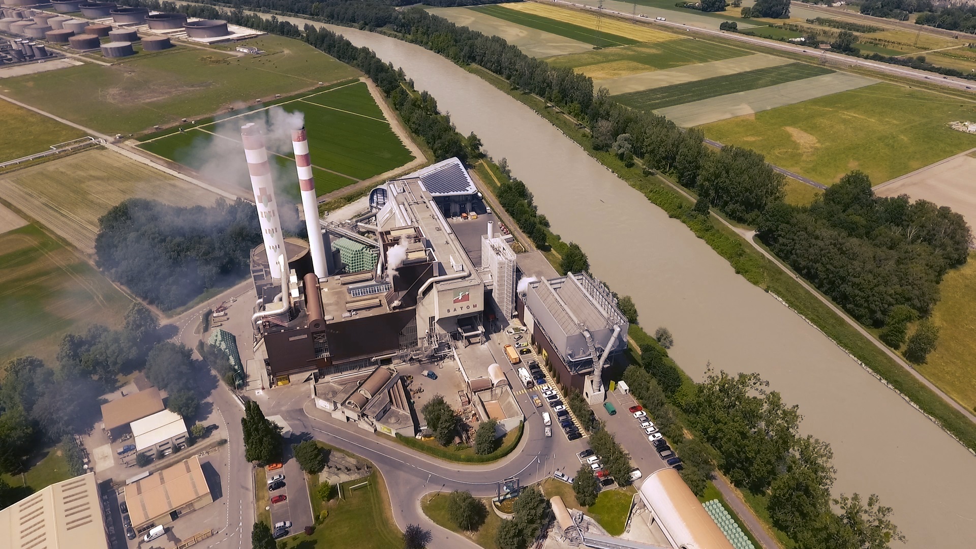 Verbrennungsanlage, von oben gesehen