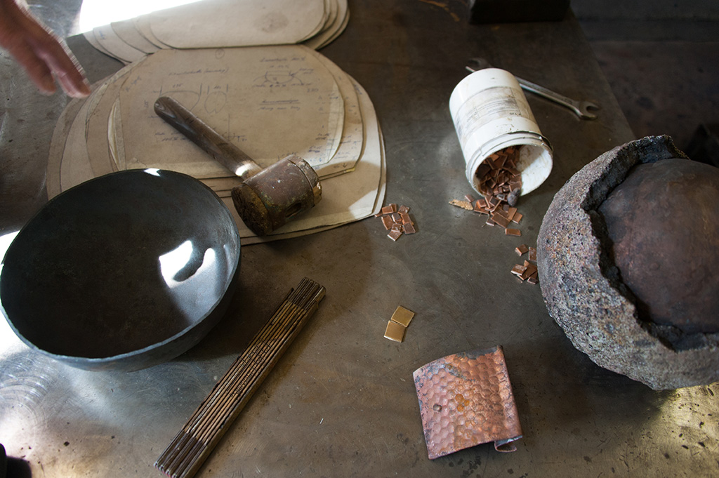 Peter Preisig prepares to make a bell.