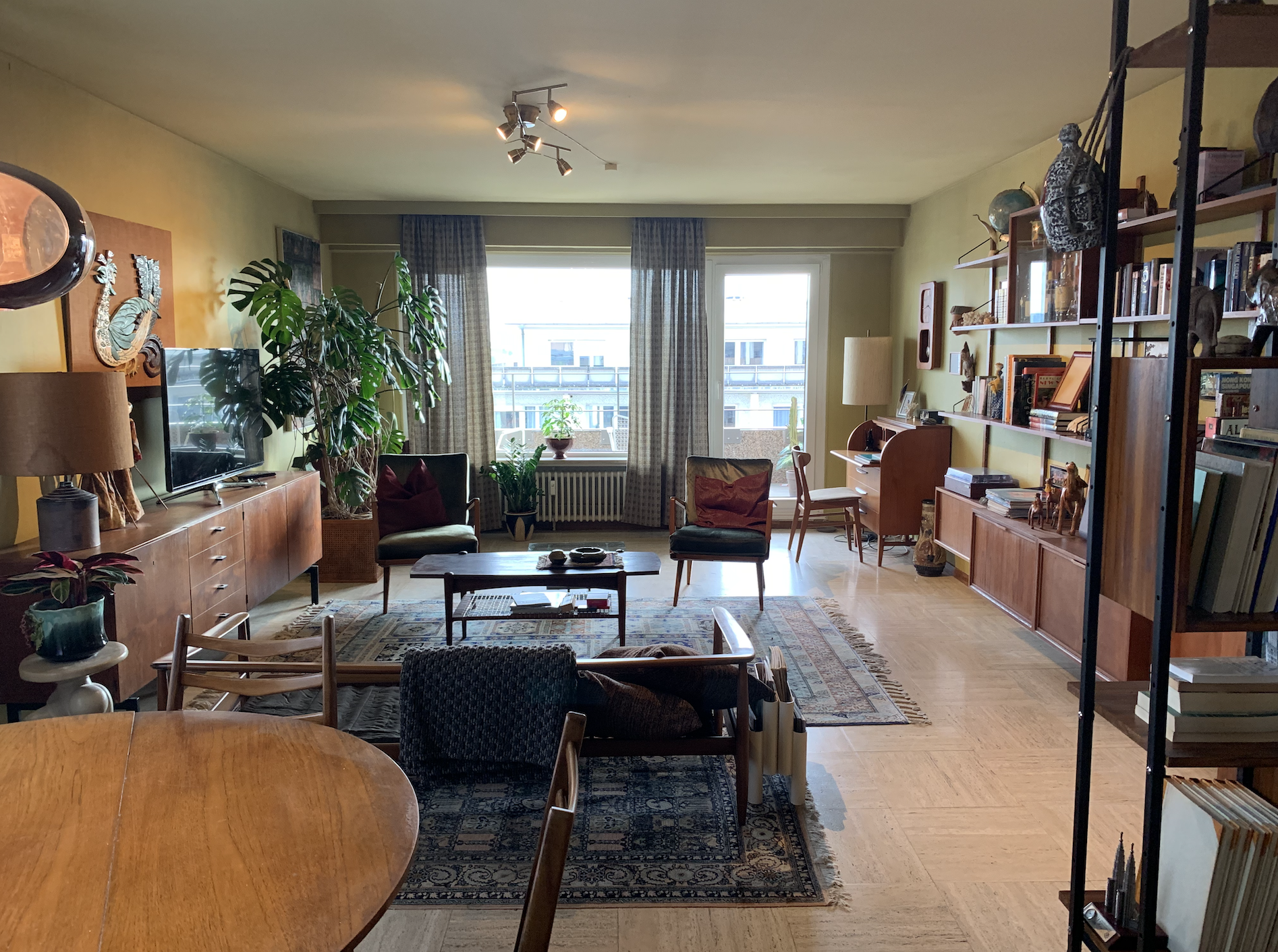 Interior of the apartment in 60s style