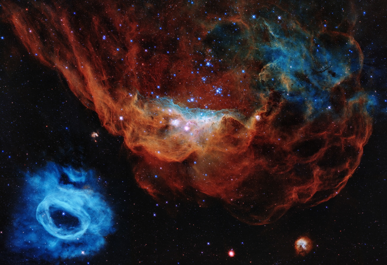 巨大星雲NGC2014とその隣のNGC2020